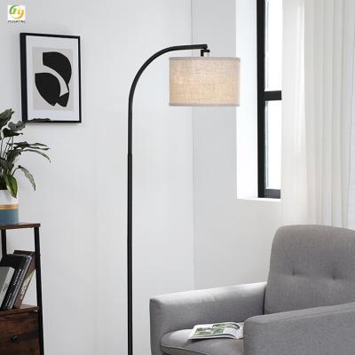 China Arched Decorative Fabric Metal Modern Floor Lamp Simple Living Room Bedroom for sale