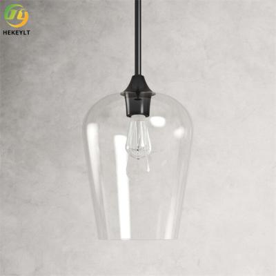 China Clear Goblet Shape Glass Pendant Light Modern Indoor E26 Bulb Base Te koop