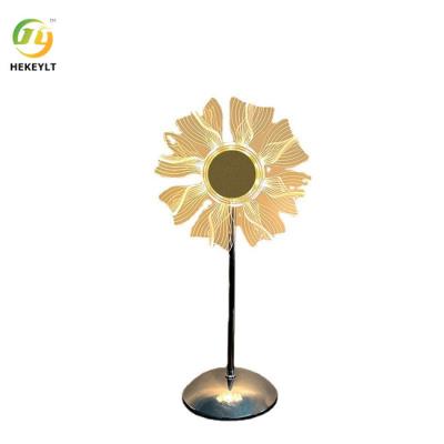 China 6w Windmill Led Bedside Table Lamp Iron And Acrylic Chrome Plug In And Touch Control for sale