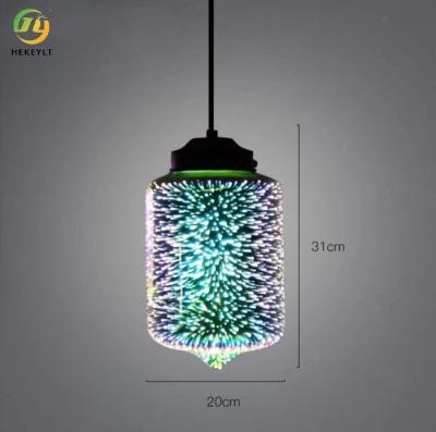 China CE E27 Modern Kitchen Pendant Lights 3d Stained Glass Decor For Restaurant Bar Chandeliers zu verkaufen