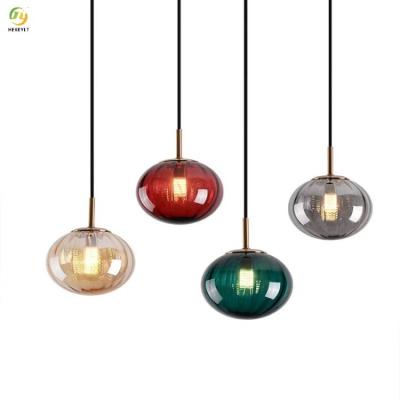 China Light Luxury Atmosphere E27 Modern Bedroom Pendant Light Bedside Single Head Ball Long Line for sale