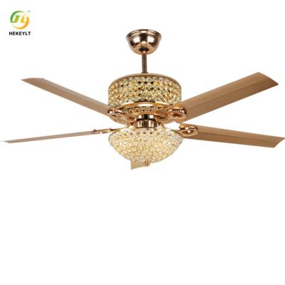 Chine 4 lames LED Crystal Metal Gold/lumière noire de fan de plafond avec 52 pouces à télécommande à vendre