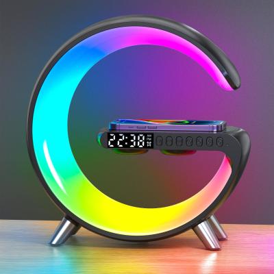 China 225*82*230mm ABS Plastic RGB Smart Table Lamps Time Display With Wireless Charging for sale