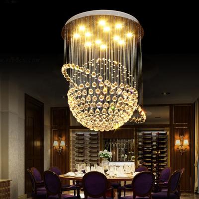 China Bouw Grote Geleide Moderne Crystal Ball Chandelier For Lobby-Woonkamer Te koop