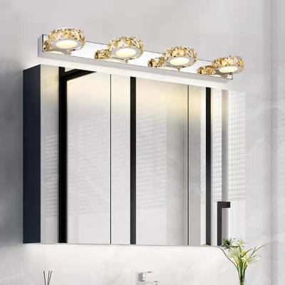 China Indoor Bathroom Crystal Wall Lamp Stainless Steel Led Crystal Mirror Lamp Te koop