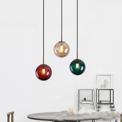 China Glass Ball Modern Pendant Light Duplex Villa Art Creative Minimalist Stair Chandelier for sale