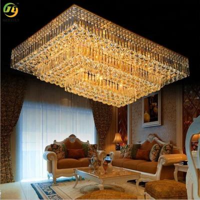 China Surface Mount Large Fancy Crystal Ceiling Light Modern Hotel Restaurant Decorate for sale