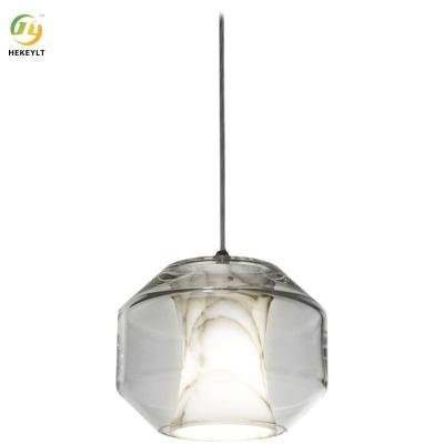 China Nordic Creative Post Modern Staircase Marble Pendant Light Bar Bedroom Bedside Chandelier for sale