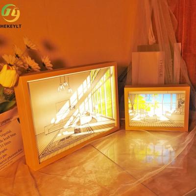 China Decoration Charging Remote Control Bedroom Bedside Painting Nightlight for sale