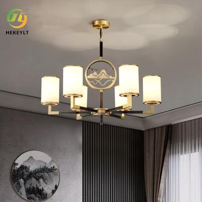 China Living Room Study Bedroom LED Chandelier Lighting Dining Room Copper Lighting for sale