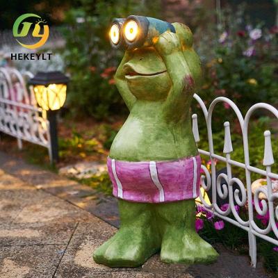 China Solarfrosch-Licht-Harz-im Freien macht Tierdekorations-Harz Garten-Yard-Garten-Landschaftsdekorative Lichter in Handarbeit zu verkaufen