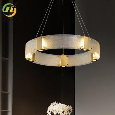 중국 Luxury Nordic Glass Modern LED Light Minimalist Circle Living Room Bedroom Pendant Light 판매용