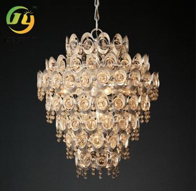 China Vintage Pure Copper Crystal Chandelier Living Room Bedroom Hotel Chandelier for sale