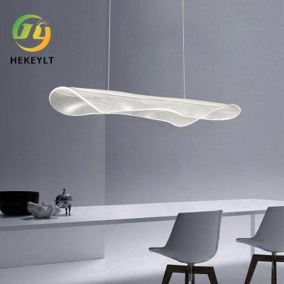 China Post Modern Minimalist Word Long Strip LED Chandelier Creative Design Art Hotel Office for sale