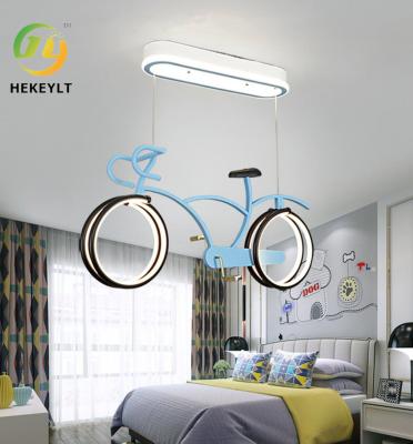 China Children'S Room Bicycle Chandelier Eyeshield Simple Bedroom LED Personality Cartoon Bicycle Light zu verkaufen