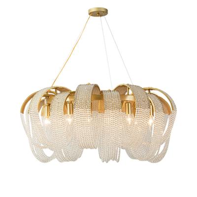 中国 Commercial Office LED Tassels Dining Room Pendant Chandeliers Nordic Modern Aluminum Decoration 販売のため