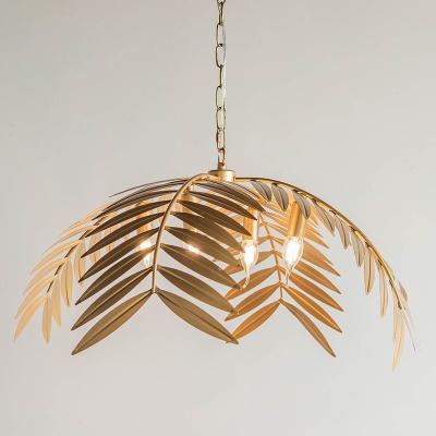 China American Creative Iron Leaf Pendant Light Nordic Living Room Cloakroom Hotel Light en venta