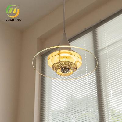 中国 Modern Simple White Transparent Restaurant Light Indoor Hotel Bedroom Office Glass Metal PH UFO Light 販売のため