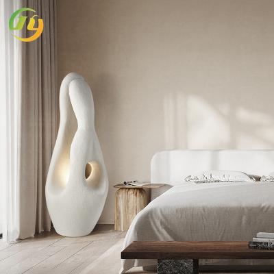 China Modern Minimalist Nordic Wabi-Sabi Bedroom Hotel Living Room Floor Lamp White Irregular Shape Design Floor Lamp for sale