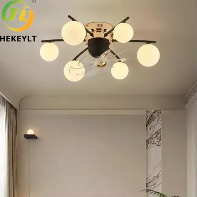 China Nordic Modern 6 Heads Shaking Head Ceiling Fan Lamp for Bedroom Lighting for sale