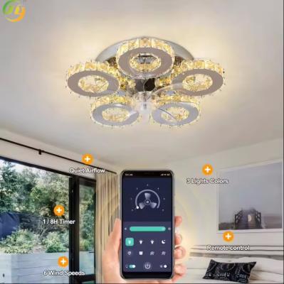 China SENKAI Deluxe Crystal Ceiling Factory Surface Mounted 5 Round Led Crystal Dimmable Smart Ceiling Lights For Living Room for sale