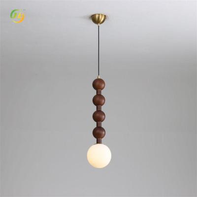 China JYLIGHTING LED modern single head spherical wooden glass chandeliers & pendant lights bedroom pendant light indoor for sale