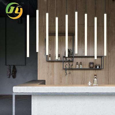 China Iluminação de pendente linear moderna - Tubos brancos acrílicos suspensos do teto para sala de jantar da ilha da cozinha à venda