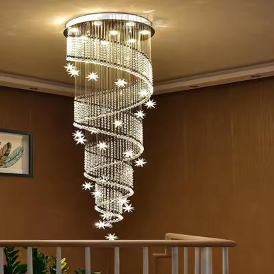 China Modern Multi-Fixture Crystal Chandelier LED For Living Room And Staircase Ceiling In Hotsale Projects Staircase Chandeliers for sale