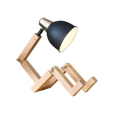 China Wooden Reading Lamp Creative Bedroom Lamp Nordic Decoration Study Table Lamp for sale