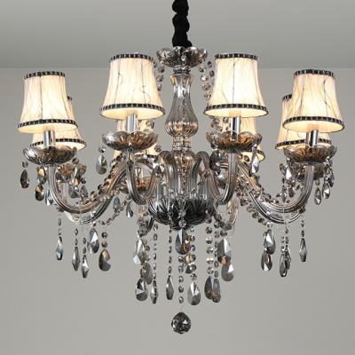 China Eigentijdse E14-Lamphouder240v Zilveren Luxe Crystal Candle Chandelier Te koop