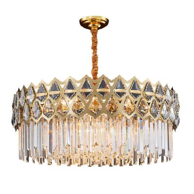 China Moderner Eleganz-Regentropfen-doppelte luxuriöse hängende Beleuchtung K9 Crystal Chandelier Fixture Empire Style Chrome End zu verkaufen