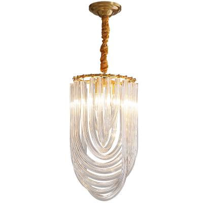 China Bent Glass Tube 500*400m m/600*400m m/800*400m m Crystal Pendant Light en venta