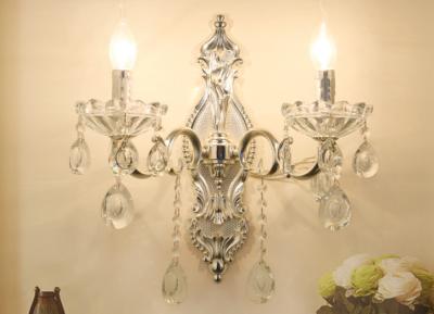 China sala de visitas da fonte luminosa 40*43cm Crystal Glass Wall Lights For de 240V E14 à venda