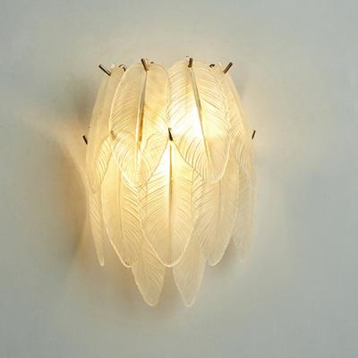 Cina G9 il ferro Art Golden Feather Crystal Wall accende 25cm per la camera da letto in vendita