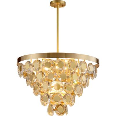 China Indoor Decoration E14 Gold Stainless Steel Crystal Chandelier light for sale