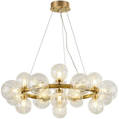 China Indoor Mercerized Glass Ball Pendant Lights Modern G4 Light Source for sale