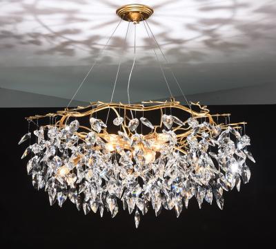 China Indoor Nordic Luxury 6 Heads G9 Crystal Pendant Light Height 45cm for sale