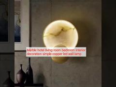 Marble hotel living room bedroom interior decoration simple copper led wall lamp