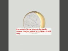 Post-modern Simple American Personality Creative Designer Marble Moon Bedroom Wall Lamp