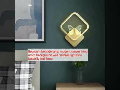 Bedroom bedside lamp modern simple living room background wall creative light new butterfly wall lamp