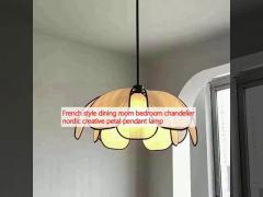 French style dining room bedroom chandelier nordic creative petal pendant lamp