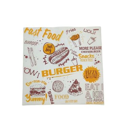 China Customized Logo And Size Safe Burger Meat Greaseproof Printed Wrapping Paper for sale