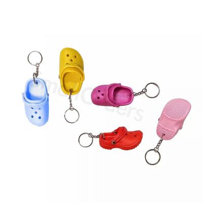 China Men And Women Item Key Chain Mini Beach Hole Shoe 3D PVC Keychains Accessories Decoration Promotional Colorful Rubber Soft Keychains llaveros for sale