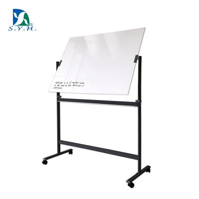 China Double Side Reversible Tempered Magnetic Glass Whiteboard With Stand WG-912SN for sale