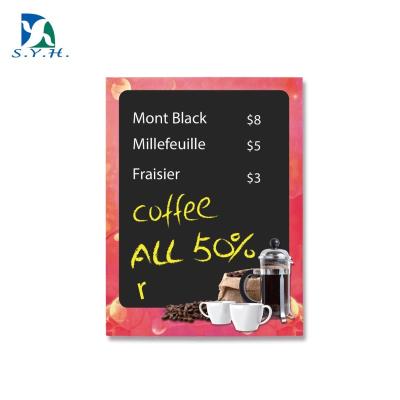 China Advertising Hot Product Menu Chalkboard Restaurant Menu Display Wall Mounted Chalk Board for sale