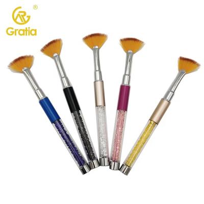 China Professional UV Nail Polish Tools Crystal Acrylic Fan Gradient Nail Art Brushes High Value Nail Brush for sale