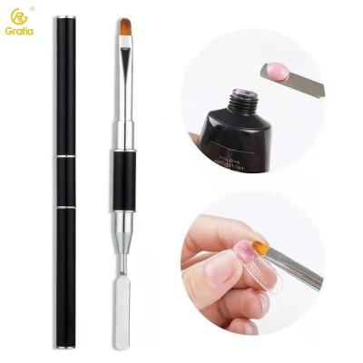 China NAIL spot with crystal glue phototherapy dual color knife head embossing round head brush flat head nail brush for sale