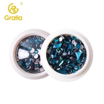 China Nail Art Drill Explosive Flat Bottom Shaped Mixed Nail Art Applique Decoration Crystal Glass Drill Wholesale 3D for sale