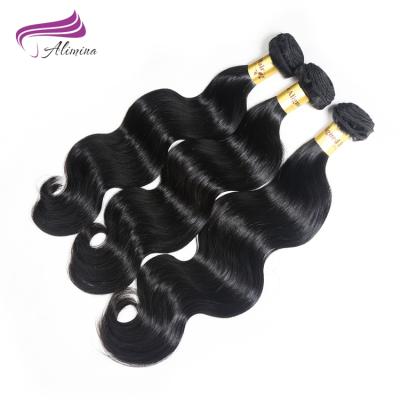 China Alimina Grade 12a Hair Wholesale Brazilian Body Wave Full End Raw Hair Body Wave Bundles for sale