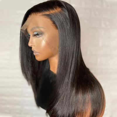 China Alimina Glueless HD Transparent Full End Hair Lace Front Wigs, Straight Bone 360 ​​Headband Full Lace Hair Wigs For Black Women for sale